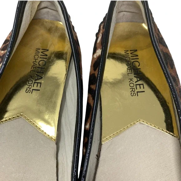 Michael x Michael Kors Fulton Leopard Calf Hair Driving Moccasins Flats Sz 6.5 - Picture 8 of 12